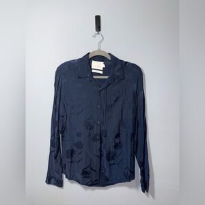 Topman Premium Men’s Blue Floral Slim Fit Button Down Shirt Size Small EUC